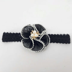 Pearl Bead Flower Choker Necklace