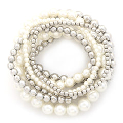 Pearl Ball Bead Bracelet Set