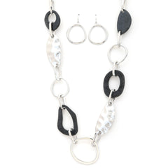 Chunky Metal Resin Link Chain Long Necklace