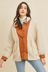 Contrast Sherpa Buttoned Jacket