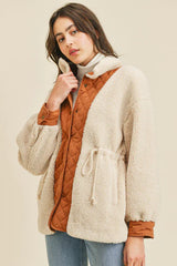 Contrast Sherpa Buttoned Jacket