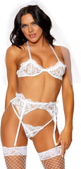 FEELING CLOSE GARTER BRA SET-White