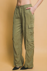 Full-length Tencel Pants With Cargo Pockets