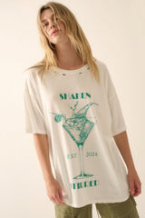 Shaken Stirred Martini Distressed Graphic Tee