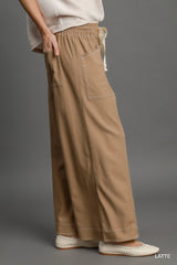 Wide Leg Pull On Pants