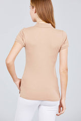 Classic Pique Spandex Polo Top