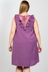 Plus Size Lace Insert Shift Midi Dress