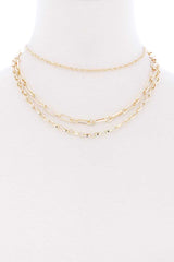 3 Layered Metal Chain Necklace