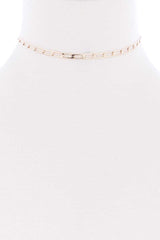 Metal Chain Link Choker Necklace