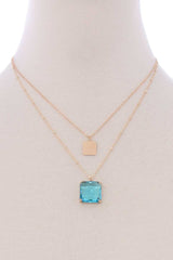 2 Layered Square Pendant Necklace