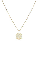 Fashion Pearl Wraps Hexagon Pendant Necklace