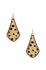 Animal Print Metal Tear Shape Earring