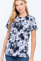 Short Slv Tie-dye Cotton Jersey Top