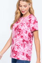 Short Slv Tie-dye Cotton Jersey Top