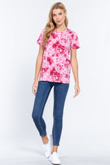 Short Slv Tie-dye Cotton Jersey Top