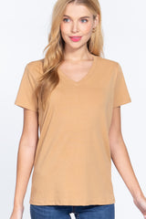 Short Sleeve V-neck Boxy Tee