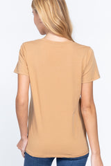 Short Sleeve V-neck Boxy Tee