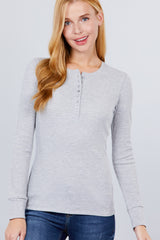 Long Slv Henley Thermal Top