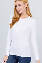 Long Slv Henley Thermal Top