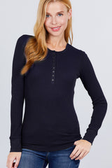 Long Slv Henley Thermal Top