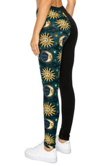 Spliced 5-inch Long Yoga Style Banded Lined Knit Legging With High Waist