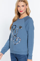 Sequins French Terry Pullover Top