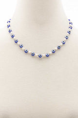 Evil Eye Pearl Bead Necklace