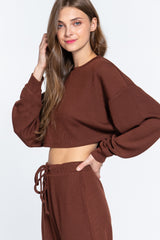 Long Dolman Slv Hacci Crop Top