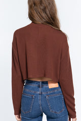 Long Slv Snap Button Crop Jacket