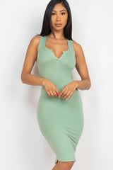 Split Neck Tank Mini Dress