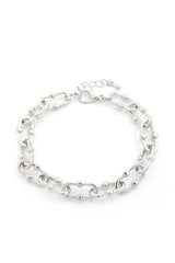 Oval Ball Link Metal Bracelet