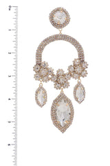 Marquise Flower Rhinestone Dangle Earring