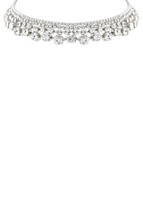 Rhinestone 4 Line Gradual Choker