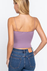 Elastic Strap Two Ply Dty Brushed Knit Cami Top