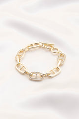 Oval Link Rhinestone Bracelet