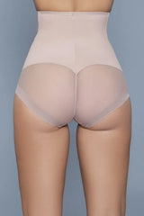 Nude High Waist Mesh Body Shaper With Waist Boning