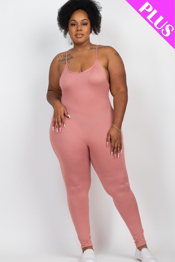 Plus Size Solid Bodycon Cami Jumpsuit – HIHABIBI