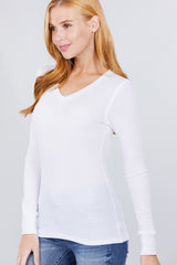 Long Slv V-neck Thermal Top