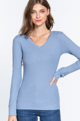 Long Slv V-neck Thermal Top