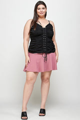 Plus Size, Solid Knit Skort