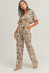 Crop Top Animal Print Set