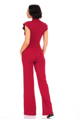 Eyelet With Chain Deatiled Fashion Jumpsuit