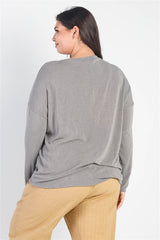 Plus Grey "dream Comes True" Long Sleeve Top