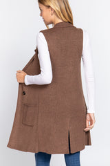 Sleeveless Long Sweater Vest