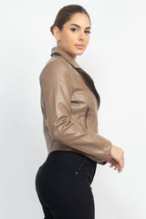 Zippered Notch Lapel Rider Jacket