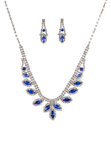 Rhinestone Marquise Wedding Necklace And Earring Set