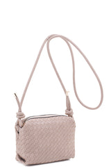 Braid Texture Zipper Crossbody Bag