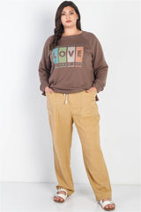 Plus Cocoa "believe In Yourself,4 Love Of Your Life" Long Sleeve Top