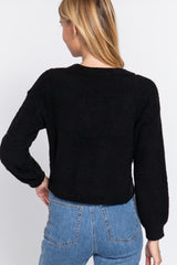 Long Slv V-neck Sweater Cardigan