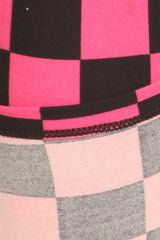 Checkered Printed High Waisted Leggings In A Fitted Style, With An Elastic Waistband